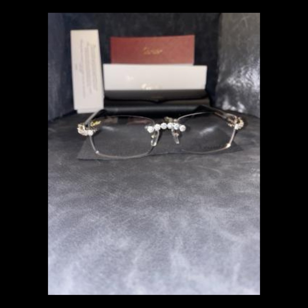 Elegant Cartier Eyeglasses with Crystal Accents